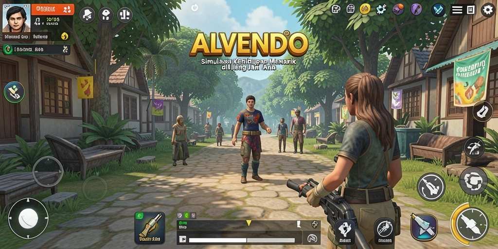 Tampilan menarik gameplay ALVENDO yang penuh dengan interaksi dan kreativitas.