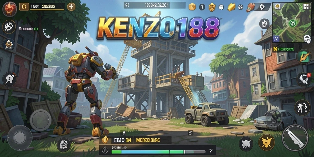 Tangkapan layar utama KENZO188 menampilkan aksi mendebarkan dalam gameplay Tower Defense.