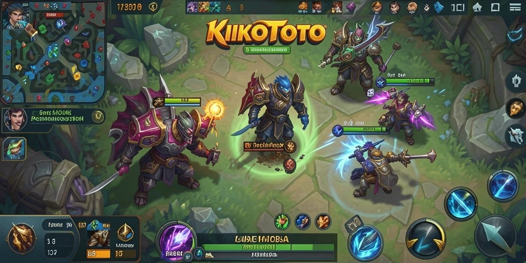 Tampilan seru gameplay KIKOTOTO MOBA dengan aksi intens.